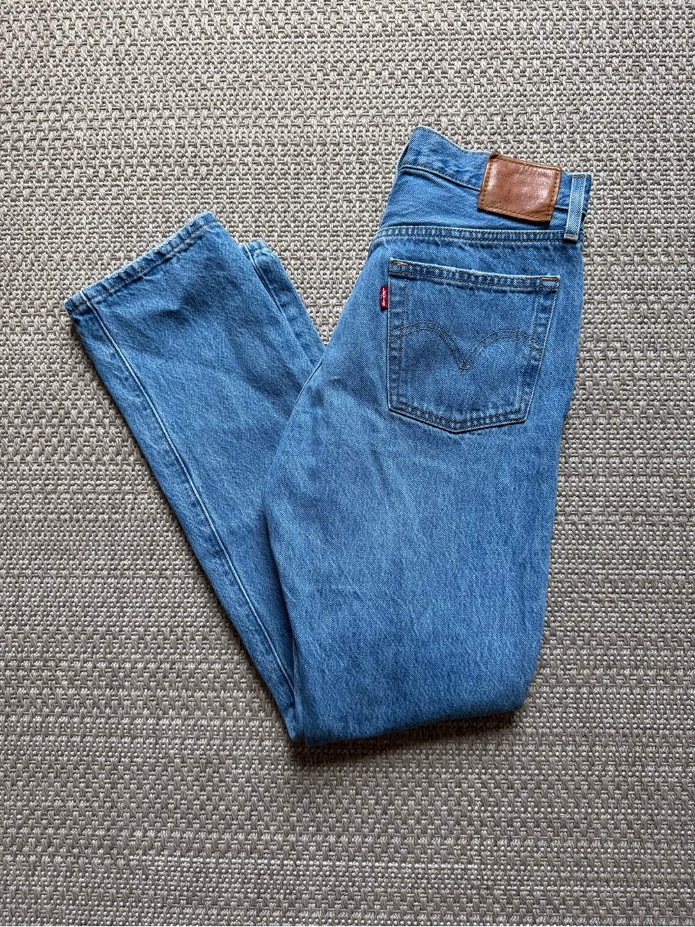Vintage Levi’s 501 Distressed High Waisted Light Wash Straight Leg Jeans